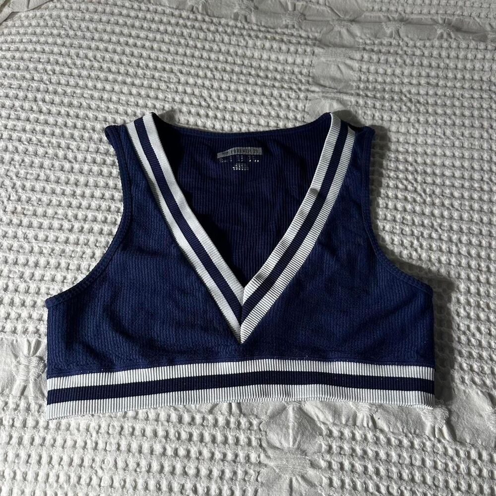 Forever-21 Women's Navy and Blue Vest